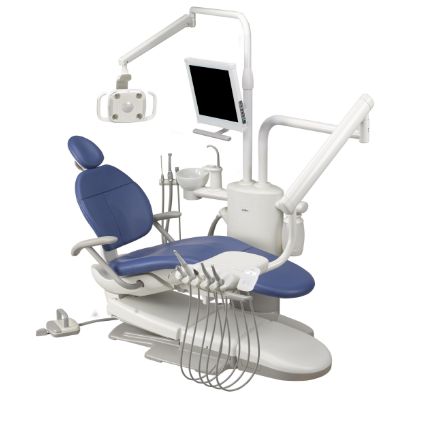 A-dec 300 Pro dental delivery system on pedestal mount