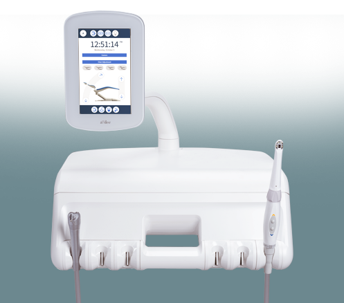 Intraoral handpiece on A-dec 500 Pro dental delivery system
