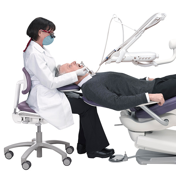 A-dec 400 dental chair with ergonomic design