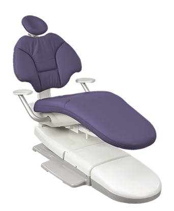 A-dec 400 dental chair with plum upholstery