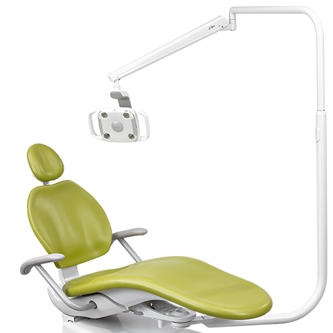 A-dec 300 LED dental light mounted on A-dec 300 dental chair